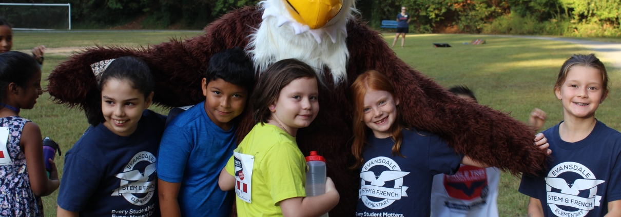 Evansdale Eagle Mascot, EagleTrek 2019